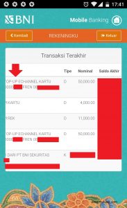  beli pulsa lewat mobile banking 8 bukti transaksi 